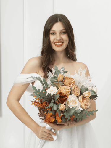 Bridesmaids bouquet, Wedding bouquet, Orange bridal bouquet, Terracotta orange bouquet, Rust wedding bouquet, Fall wedding bouquet