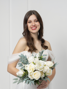 Wedding bouquet, Bridal bouquet, White wedding bouquet, Eucalyptus wedding bouquet, Bridesmaids bouquet, White bridal bouquet