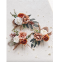 Wedding cake toppers with flowers, Set of 3 Orange cake topper, Terracotta cake topper, Wedding cake topper, Rust wedding, Fall cake toppers