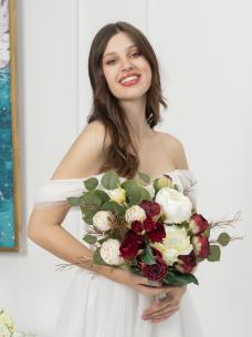 Wedding bouquet, Burgundy bouquet Bridal bouquet Bridesmaids Burgundy wedding bouquet