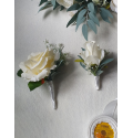 Wedding boutonniere, White boutonniere, Rustic boutonniere, Boutonniere for men, Winter wedding, Groomsman boutonniere, Groom boutonniere